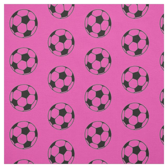 Rosa och svart fotbollbollar för Diva Tyg (Provkarta)