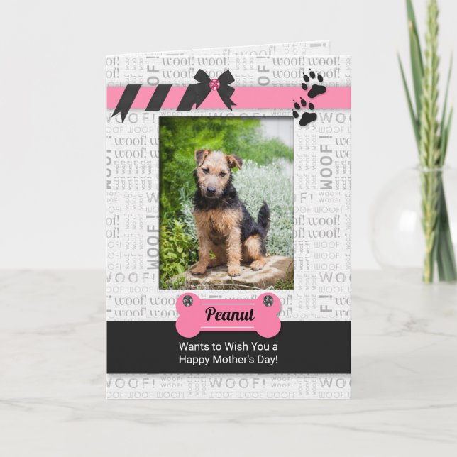 Rosa och svart från fotot i Mors dag Kort (Framsida)