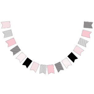 Rosa och svart geometrisk banderoll vimplar