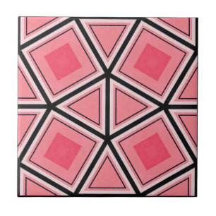 Rosa och svart geometrisk kakelplatta