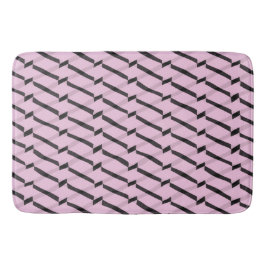 Rosa och svart geometriska Mönster Badrumsmatta