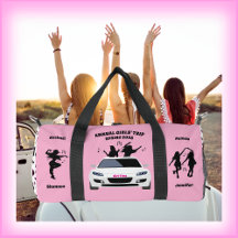 Rosa och svart Girls Resa Getaway Duffel Bag