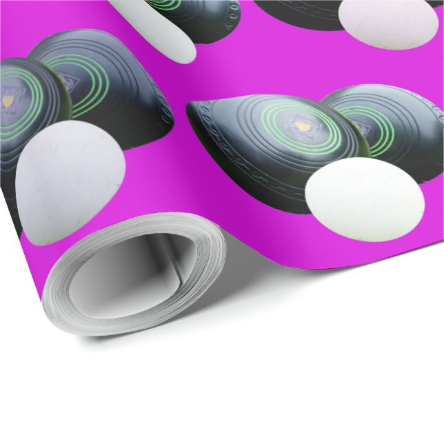 Rosa och svart Gräsmatta Bowls Mönster Presentpapper (Rulle Hörn)