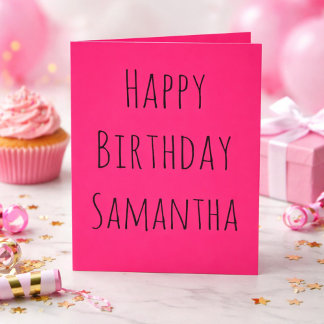 Rosa och svart Grattis på födelsedagen till henne Helgkort