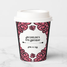 Rosa och svart grindad ros prinsessa födelsedag