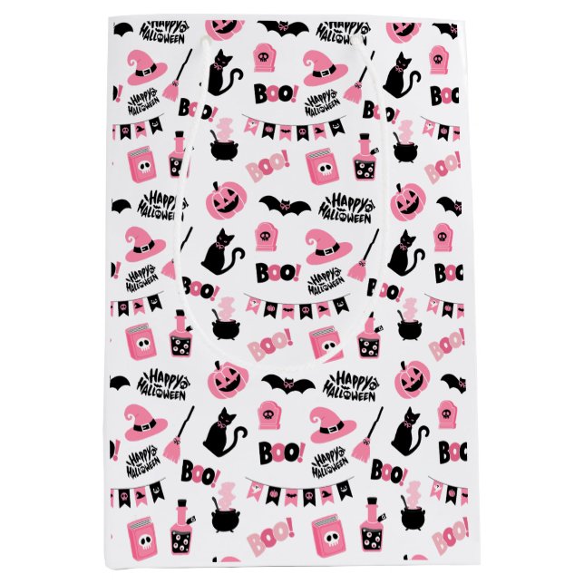 Rosa och svart Halloween Gift Bag (Framsidan)