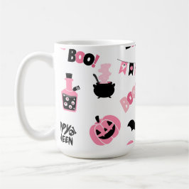 Rosa och svart Halloween Kaffemugg