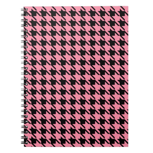 Rosa och svart Houndstooth bärbar dator Anteckningsbok (Framsidan)
