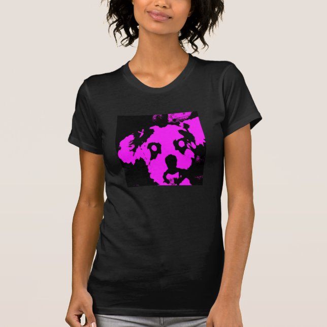 Rosa och svart Hund Tee Shirt (Framsida)