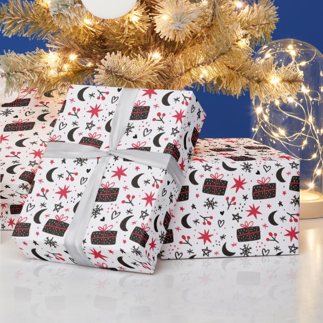 Rosa och svart jul presentpapper (Helgdagar)