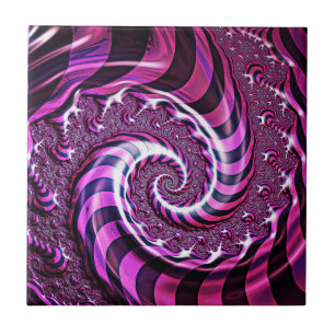 Rosa och svart keramiska plattan för Spiral Illusi Kakelplatta
