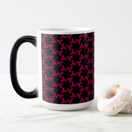 Rosa och svart kluster magisk mugg