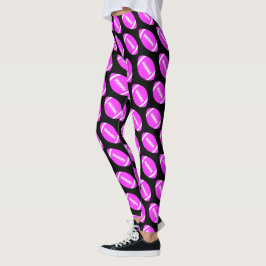 Rosa och svart kvinnorubilar i amerikansk fotboll leggings