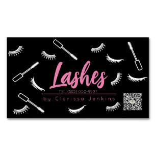 Rosa och svart lash Eyelash Extensions makeup Magnetiska Visitkort