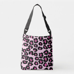rosa och svart Leopard Print Mönster  Axelväska