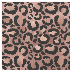 Rosa och svart leopard tyg