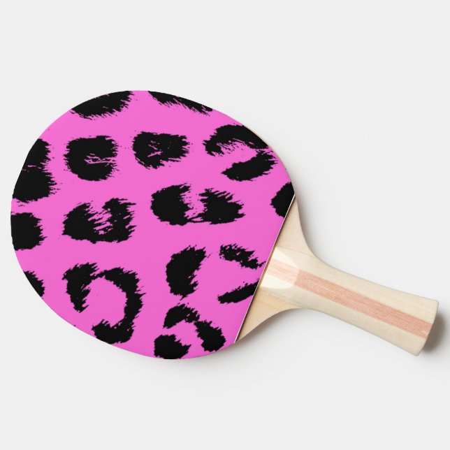 Rosa och svart leopardmönster pingisracket (Sidan)