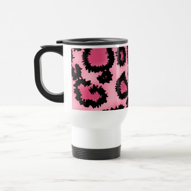 Rosa och svart Leopardtryckmodell Resemugg (Vänster)