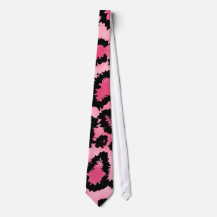 Rosa och svart Leopardtryckmodell Slips
