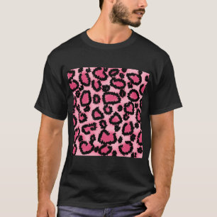 Rosa och svart Leopardtryckmodell T Shirt