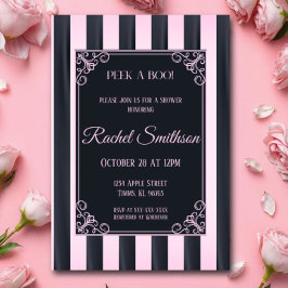 Rosa och svart Lingerie Shower Inbjudningar