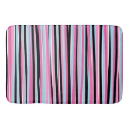 Rosa och svart Lodrät Rand Badrumsmatta