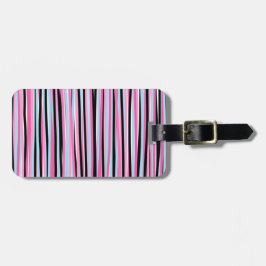 Rosa och svart Lodrät Rand Bagagebricka