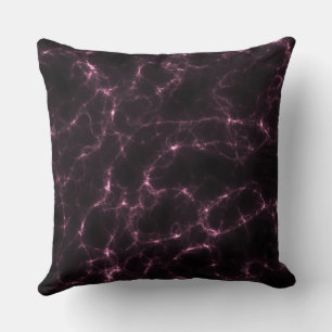 Rosa och svart marble abstrakt kudde