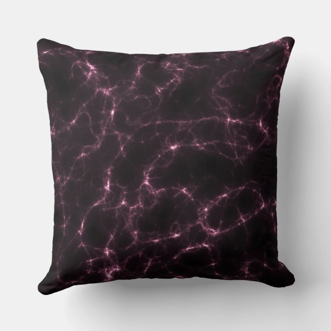 Rosa och svart marble abstrakt kudde (Baksida)