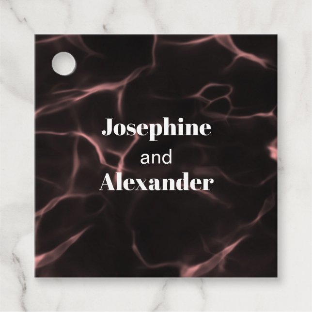 Rosa och svart markerat tema gåvor etiketter (Framsida)