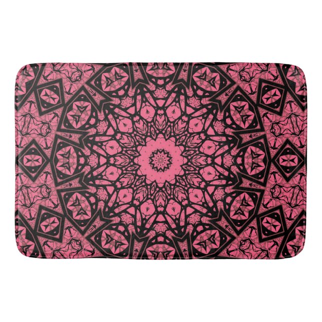 Rosa och svart marmelad badrumsmatta (Framsidan)