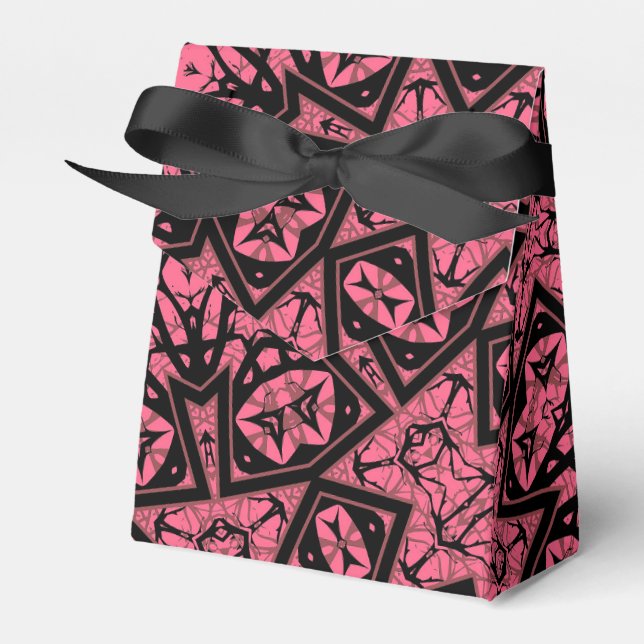 Rosa och svart marmelad presentaskar (Framsidan Sidan)