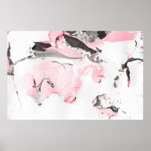 Rosa och svart marmor struktur. Hand plockade Poster