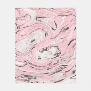 Rosa och svart marmor struktur. Modern abstrakt-ba Fleecefilt