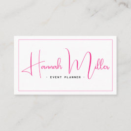 Rosa och svart | Minimalistisk modern Elegant Visitkort