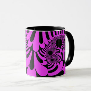 Rosa och svart mod mugg