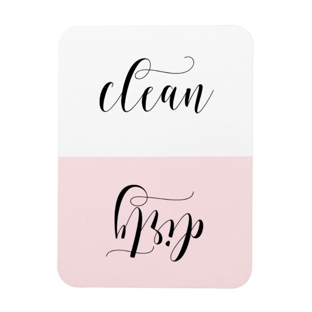 Rosa och svart Modern Calligraphy Dishwasher Magnet (Vertikal)