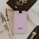 Rosa och svart | Modern monogram Bagagebricka<br><div class="desc">Den här moderna bagageteckendesignen har en  rosa,  med initialer i fet svart text för ett utseende som är enkelt och snyggt,  men ändå professionell.</div>