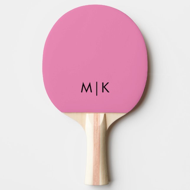 Rosa och svart | Modern monogram Pingisracket (Framsidan)