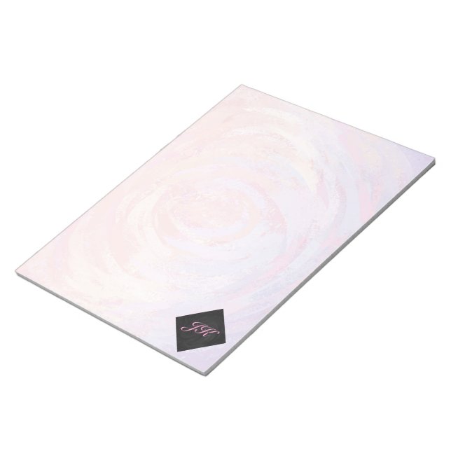 Rosa och svart monogram anteckningsblock (Vinklad)