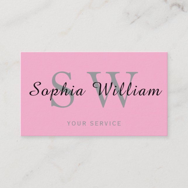 Rosa och svart monogrammogram, minimal modern affä (Framsida)