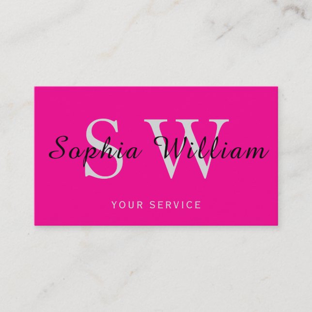 Rosa och svart monogrammogram, minimal modern affä (Framsida)