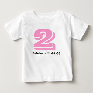 Rosa och svart Namn och Ålder T-shirt