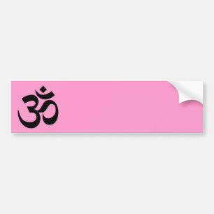 Rosa och svart Om-symbol Bildekal