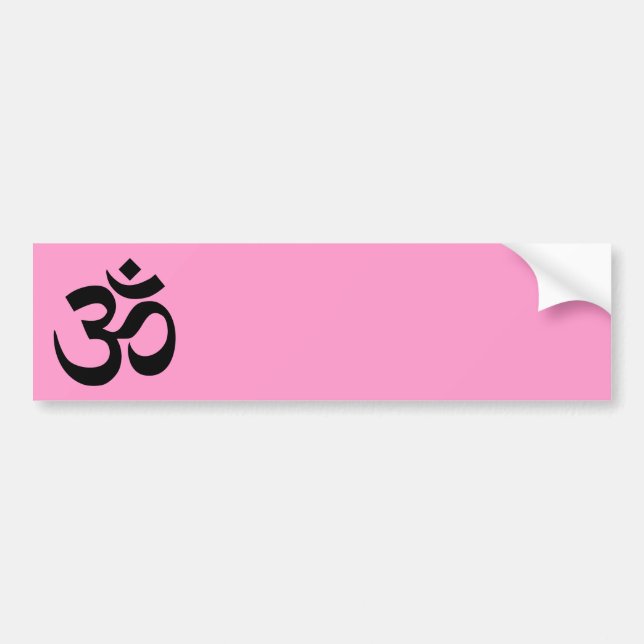 Rosa och svart Om-symbol Bildekal (Framsidan)