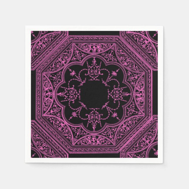 Rosa och Svart Pappersservett (Framsidan)
