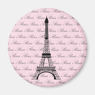 Rosa och svart Paris Eiffel torn Magnet
