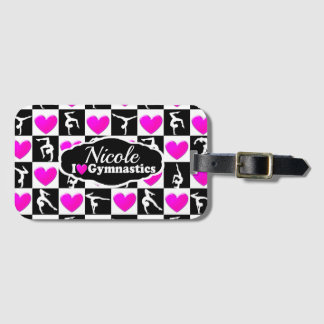 ROSA OCH SVART PERSONLIG GYMNAST DESIGN BAGAGEBRICKA
