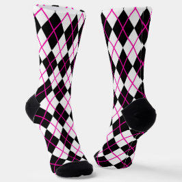 Rosa och svart Plaid Argyle Diamant 