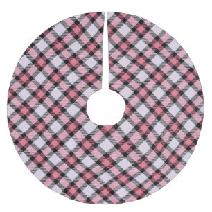 Rosa och svart planerad julgransmatta borstad polyester